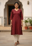 Sambalpuri Women's Kurti -  Wine Heritage Design Ikkat Kurti