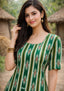 Sambalpuri Women's Kurti - Emerald Green Heritage Design Ikkat Kurti