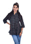 Sambalpuri Handloom Curly Design Tunic Tops in Black