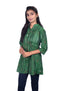 Sambalpuri Handloom Curly Design Cotton Tunic Top in Green