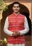 Sambalpuri Ikat Nehru Jacket - Red Heritage Edition