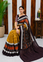 Elegant Sambalpuri Handloom Cotton Saree in Mustard Yellow &amp; Deep Coffee Brown