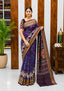 Premium Sambalpuri Handloom Cotton Saree in Royal Purple with Traditional Ikat Border