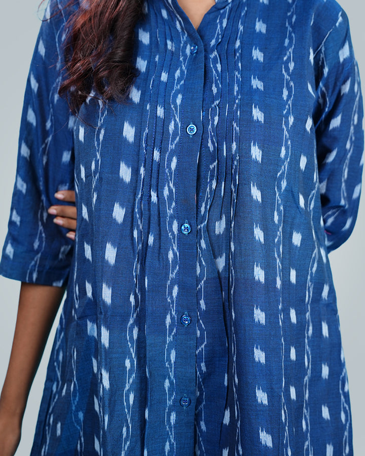 Sambalpuri Handloom Curly Design Tunic Tops in Black