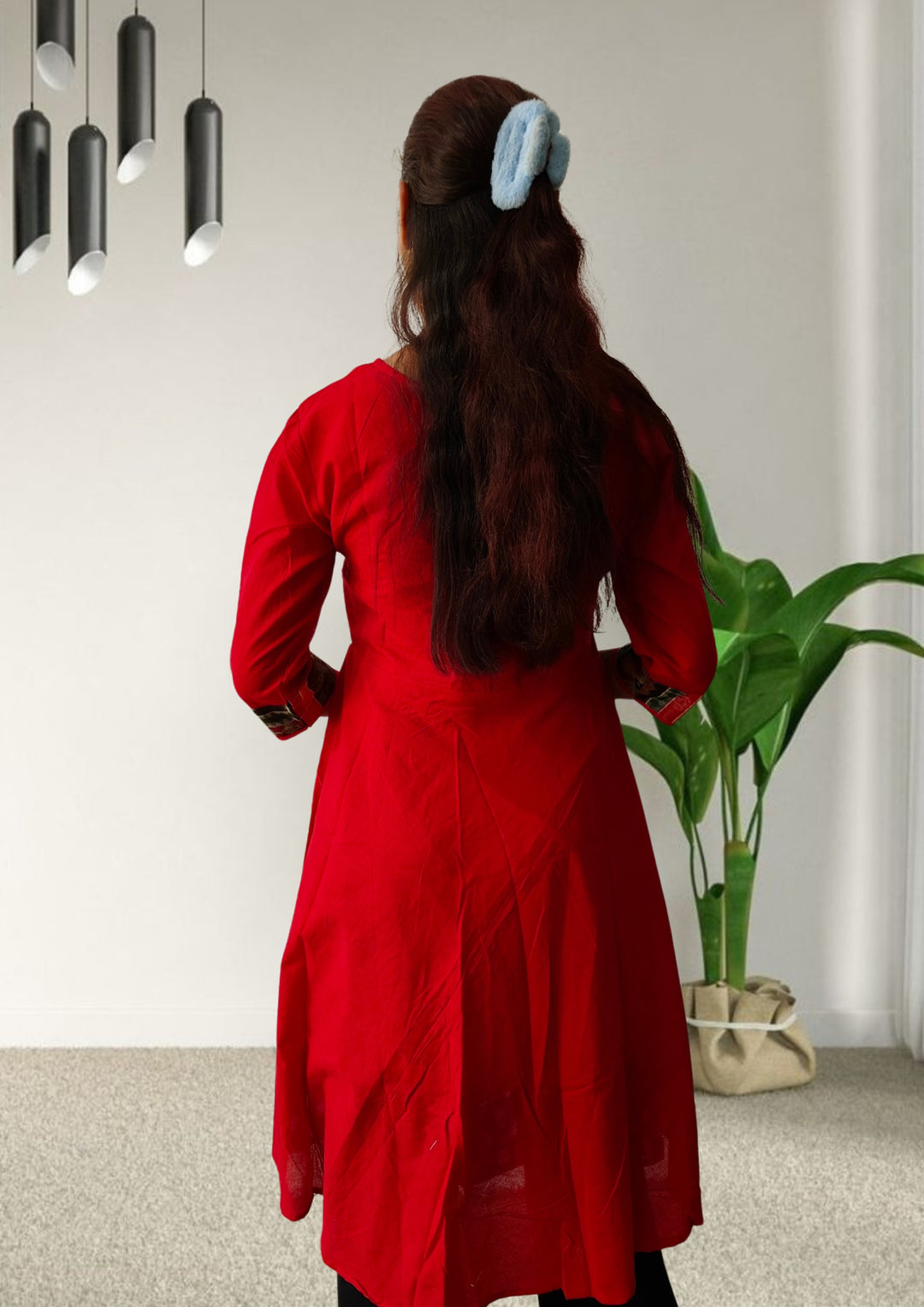 Queens Design Authentic Sambalpuri Kurta – Royal Red Edition for Women