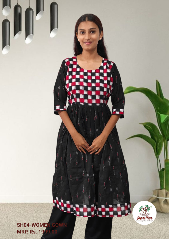 Queens Design Authentic Sambalpuri Kurta Black