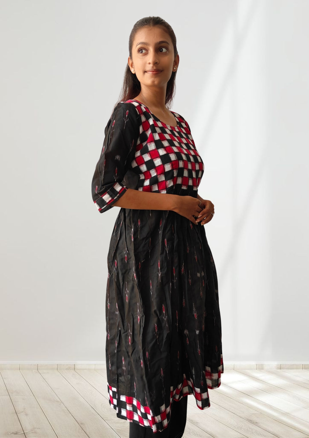 Queens Design Authentic Sambalpuri Kurta Black