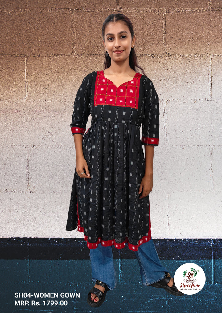 Tamyra – Black and Red Naira-Cut Frock with Contemporary Charm