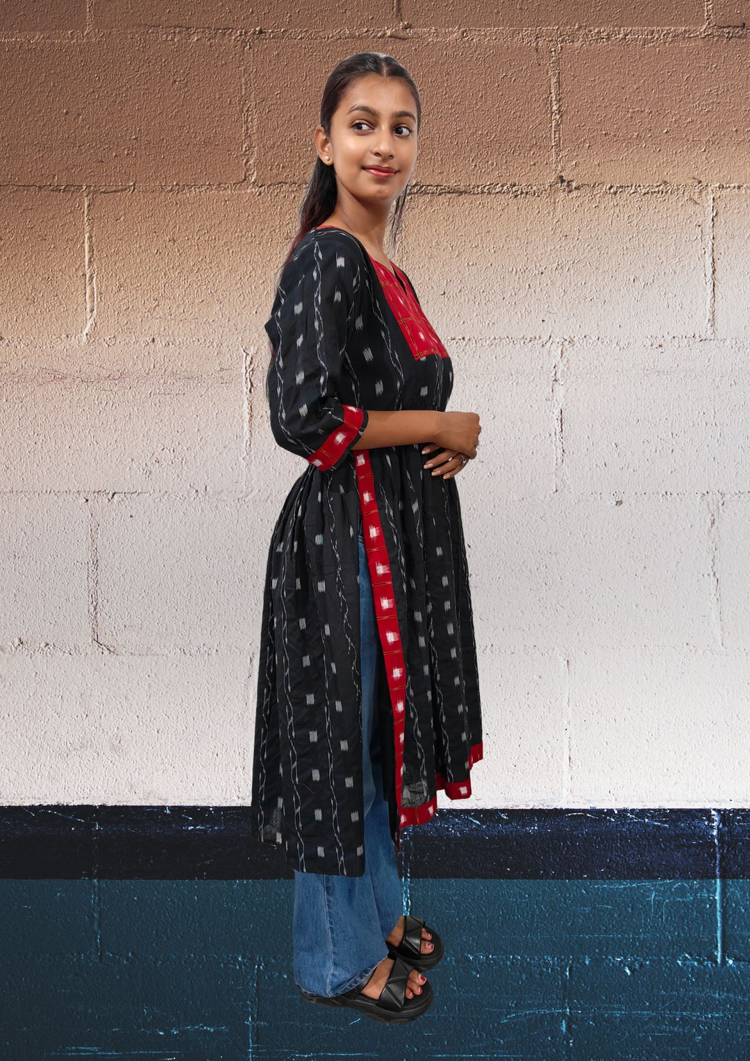 Tamyra – Black and Red Naira-Cut Frock with Contemporary Charm
