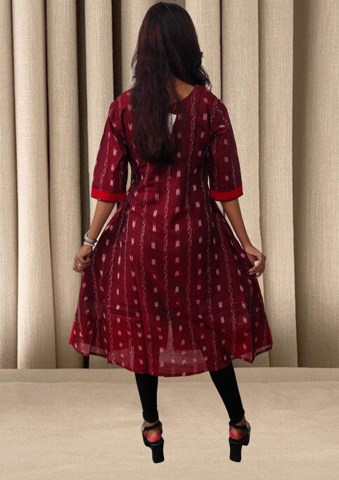 Authentic Sambalpuri Queens Design Women Kurta Maroon