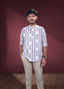 Sambalpuri Handloom Full-sleeve Cotton Kurta for Men in White & Grey